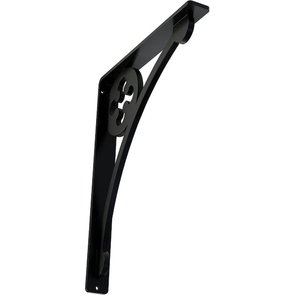Ekena Millwork Crawley Wrought Iron Bracket, (Single center brace), Powder Coated Black 1 1/2"W x 10"D x 12"H BKTM01X10X12SCR - main